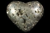 Polished Pyrite Heart - Peru #66489-1